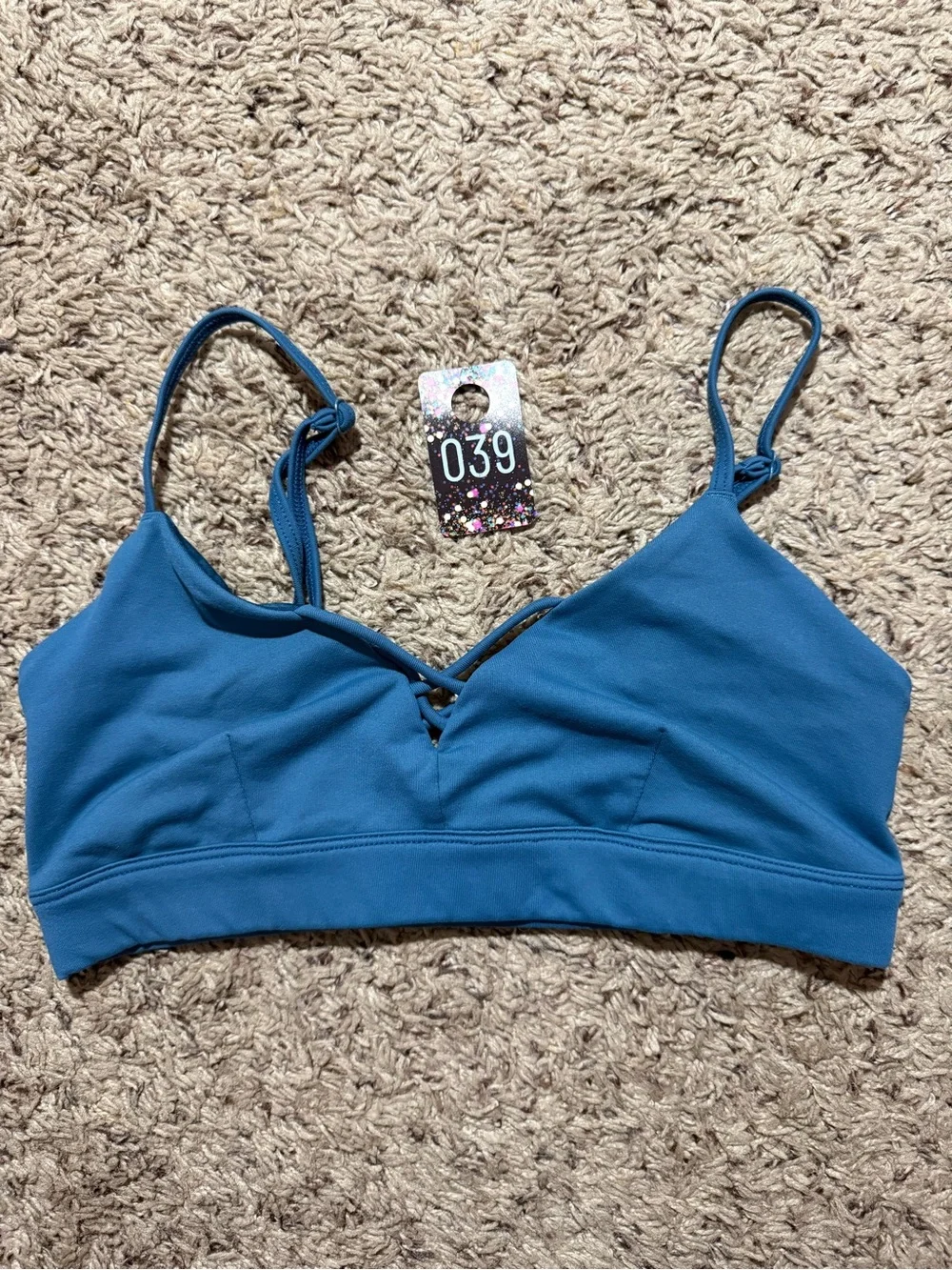 Alo Yoga Interlace Sports Bra Legion Blue Size XS